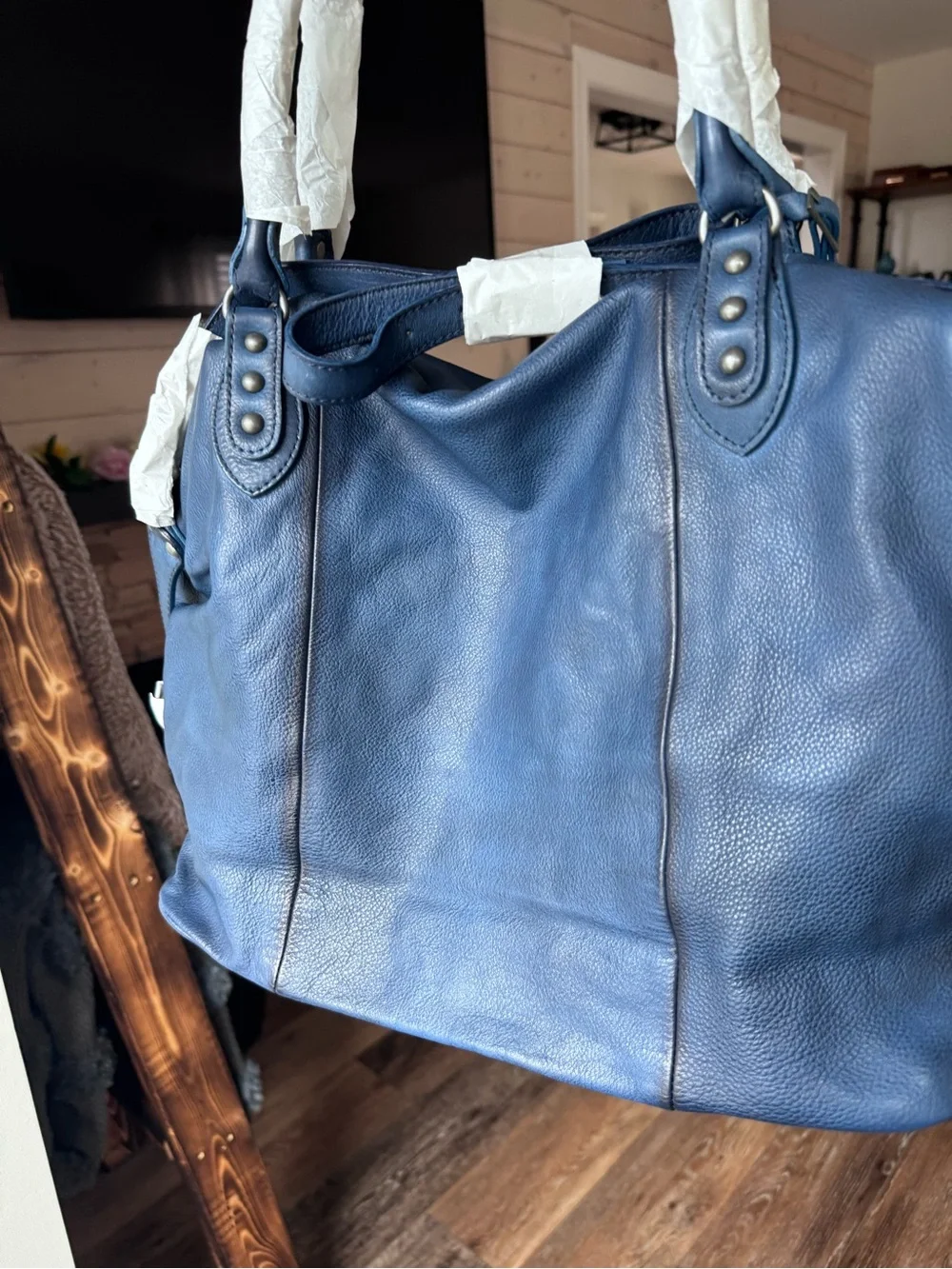 New - Free People Large Emerson Tote - Dark Rinse